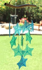 Carillon a vento - Stella marina in vetro blu - Perfetto per veranda / patio / gazebo...