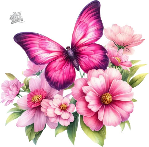 Adesivi vinile farfalle - vinile, fiori