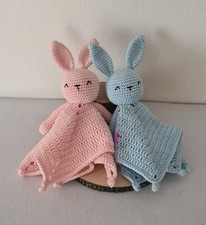 Coniglietto, copertina doudou, uncinetto, cotone, fatto a mano,neonato,benvenuto