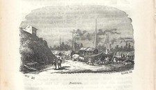 Stampa antica pontevico veduta - pontevico,