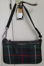 Gianni Chiarini Firenze - Borsa Brooke in tessuto tartan e pelle nera