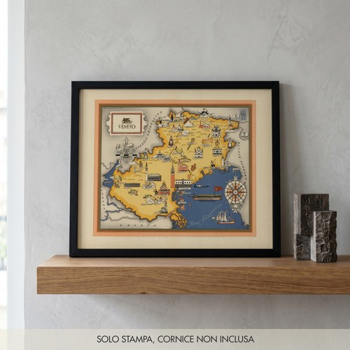 Mappa illustrata veneto 1939 - illustrata,