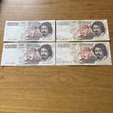 LOTTO 4 BANCONOTE LIRE 100000