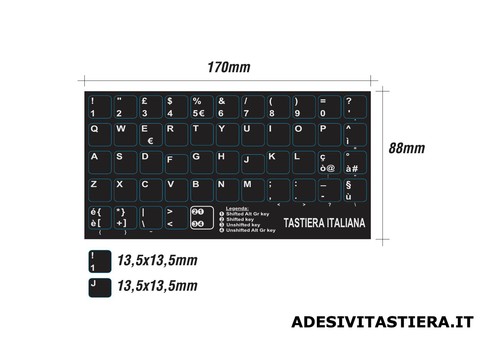 Lettere adesive tastiera - lettere,