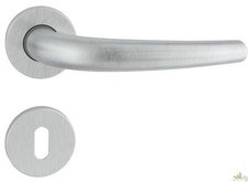 COPPIA MANIGLIA PORTA INTERNA TORINO CON ROSETTA CROMO SATINATO CROMATO