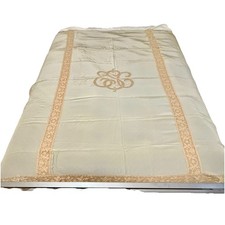 Copriletto vintage rayon e seta boudoir Cupido pizzo e inserto tulle matrimoniale completo queen