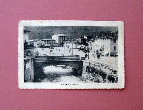 Cartolina edolo piazza 1918 - cartolina,