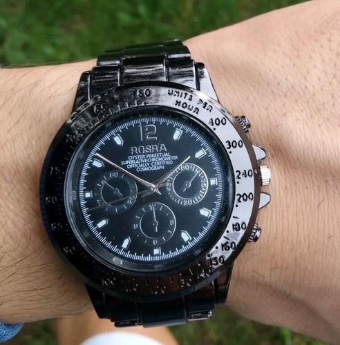Orologio rosra acciaio nero - orologio,
