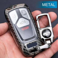 Portachiavi in metallo fibra di carbonio custodia anello portachiavi per Audi Q5 Q7 A4 B9 A5 TT