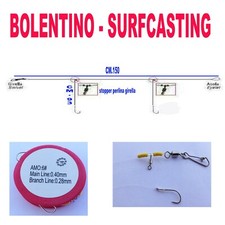lenza pesca surfcasting con amo orata mormora surf casting terminale moschettone