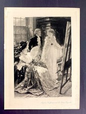 Angelica Kauffmann & Josua Reynolds di Dicksee stampa incisione 1897 Art Journal