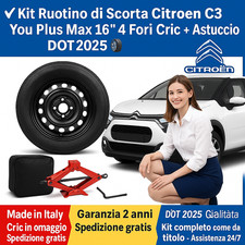 Kit Ruotino di Scorta Citroen C3 You Plus Max 16” 4Fori Cric + Astuccio DOT25 ?