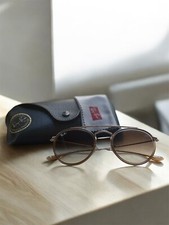 Ray-Ban - Round Double Bridge- Occhiali da Sole  - Marrone Sfumato