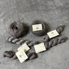COLORI NATURALI YARN 4 Skeins 2 Cakes Linen & Hemp Smoke Tree Gray Italy