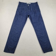 Due Pantaloni Jeans Uomo Valle Uomo 31 Made Italy Bottoni Fly Pieghettati Casual