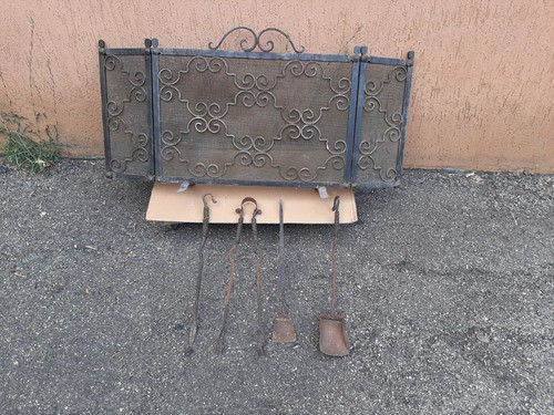 Parafiamma per camino con set - parafiamma,