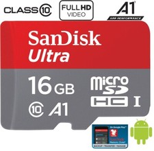 MicroSD 16GB SDHC ULTRA UHS-I ORIGINALE SanDisk Classe 10 98MB/s + Adattatore SD