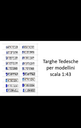 Targhe tedesche per - tedesche, modellini