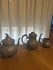 Servizio da tè/caffè antico – 3 pezzi decorati