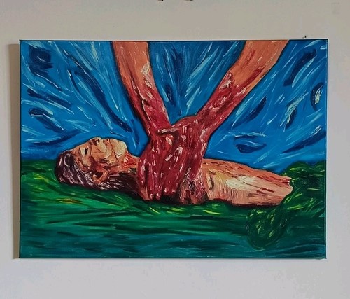 Original oil painting too late - original,