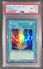 Yu-Gi-Oh! Raigeki 053 LOB Legend of Blue Eyes White Dragon Reprint PSA 8