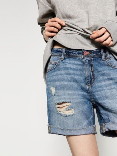 Pantaloncini jeans larghi zara - pantaloncini,