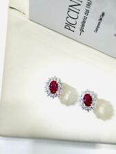 Orecchini In Oro 18 Carati Con Rubini E Brillanti