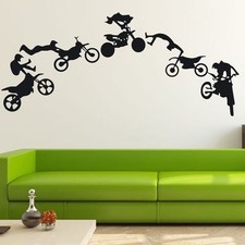 Adesivo murale motocross moto