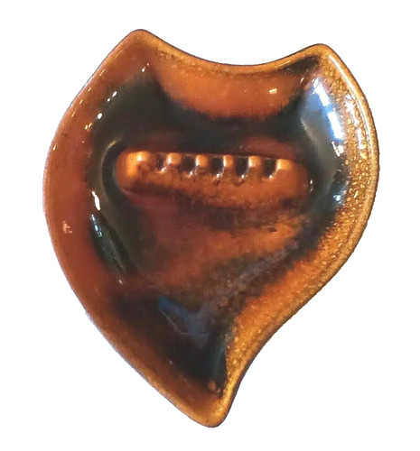 Vintage ashtray heart brown - ashtray,