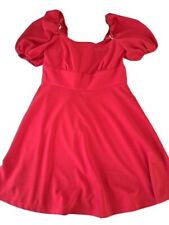 SHEIN abito vestito ruota maniche palloncino elegante rosso donna ragazza tg S