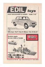 PUBBLICITÀ ADVERTISING WERBUNG ITALIAN CLIPPING 1965 EDIL TOYS GIULIA T.I.