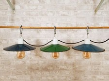 Lampade (3) Industriali Vintage Smaltate 