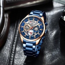 Orologio da polso uomo CURREN in acciaio Cronografo Data Orologi maschili Casual