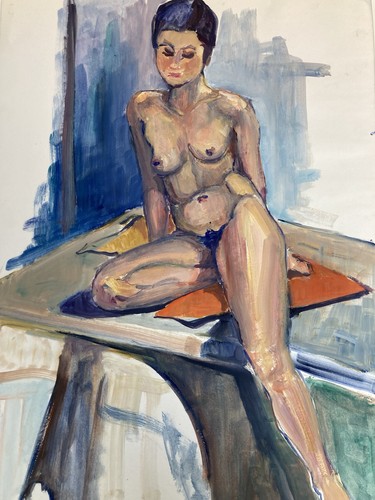Bella pittura arte guazzo 1970 - arte,