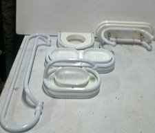 SET ACCESSORI DA BAGNO IN LEGNO COLORE BIANCO