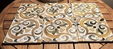 6 piastrelle ceramica vintage