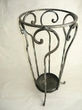 Portaombrelli ombrello in ferro battuto artigianato con riccioli interno esterno