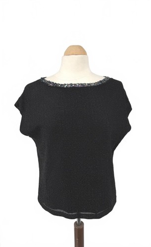 Maglia nera scintillante top
