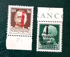 REGNO NUOVI REPUBBLICA SOCIALE SENZA FILIGRANA MNH ** FRESCHI B.D.F.