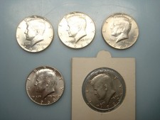 5 monete argento 1/2 mezzo