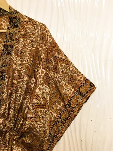 Caftano pura seta beige nero - caftano,