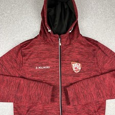 Giacca da allenamento Kukri BUCS Rugby full zip uomo grande rossa con cappuccio performance