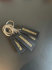 BURBERRY PORTACHIAVI DI PELLE- LOGO ORO