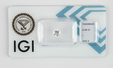 Diamante naturale brillante 0,58ct I/VVS2 5,4mm certificato IGI 0,5ct 0,6ct