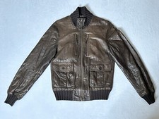 Giacca da motociclista Homme Daniel Alessandrini 100% pelle | Marrone | Taglia 46/Small