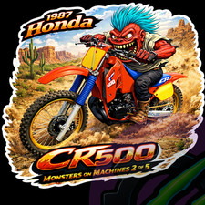 1987 Honda CR500 Sticker 9x9cm