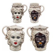 TAZZA O BROCCA TESTA DI MORO CERAMICA CALTAGIRONE VARI TIPI