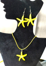 Set Collana + Orecchini Stella Marina in Resina – Fatti a Mano- colere giallo