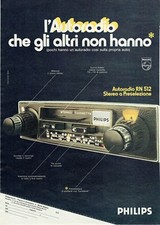 PHILIPS STEREO AUTORADIO ANNI 70 ANNO 1973 PUBBLICITÀ ADVERTISING WERBUNG