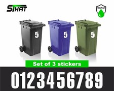 3x Adesivi Pattumiera Impennata Peel & Stick Numeri Civici Lettere Impennata Pattumiera Insegna